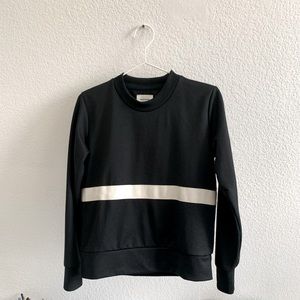 Wood Wood black stripe crew sweater in size XS